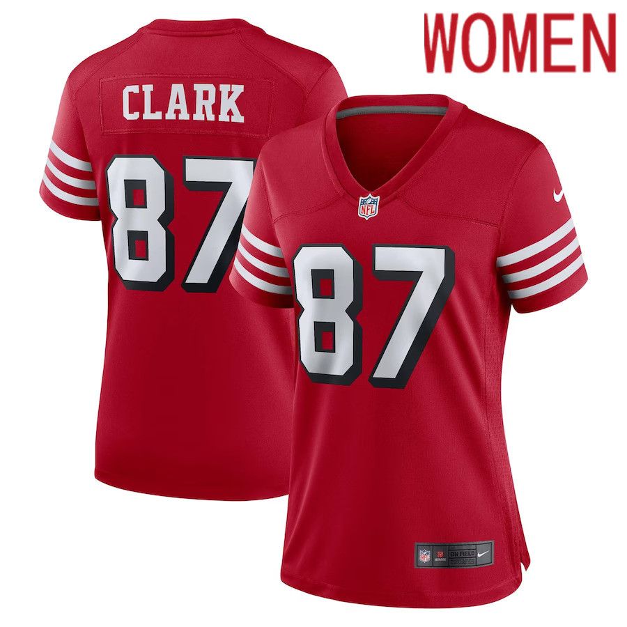 Women San Francisco 49ers #87 Dwight Clark Nike Scarlet Alternate Game NFL Jersey